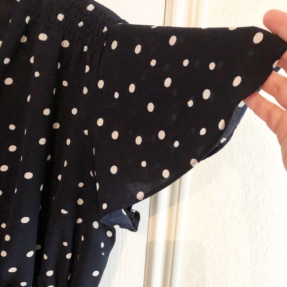 SOLD [Lane Bryant] Navy Blue Polka Dot Swing Dress - Picture 4 of 11